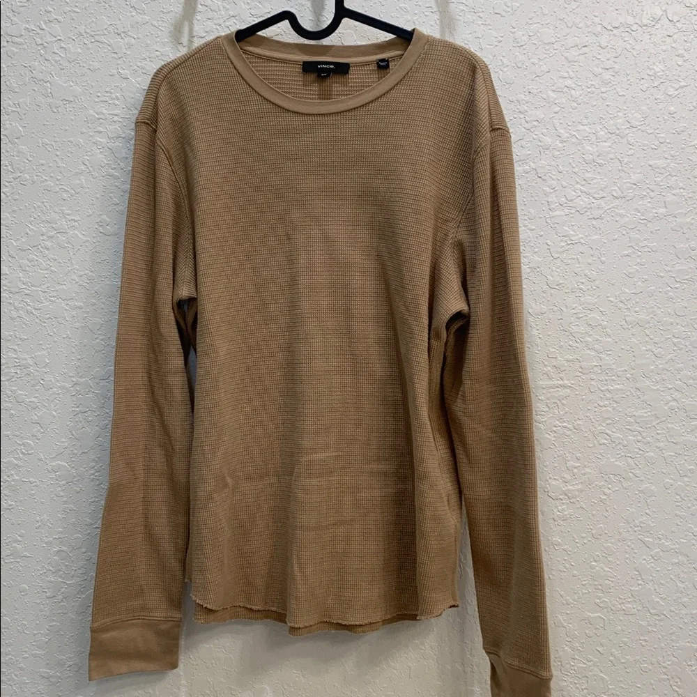 Vince Men's Beige Long Sleeve Top - Picture 4 of 5